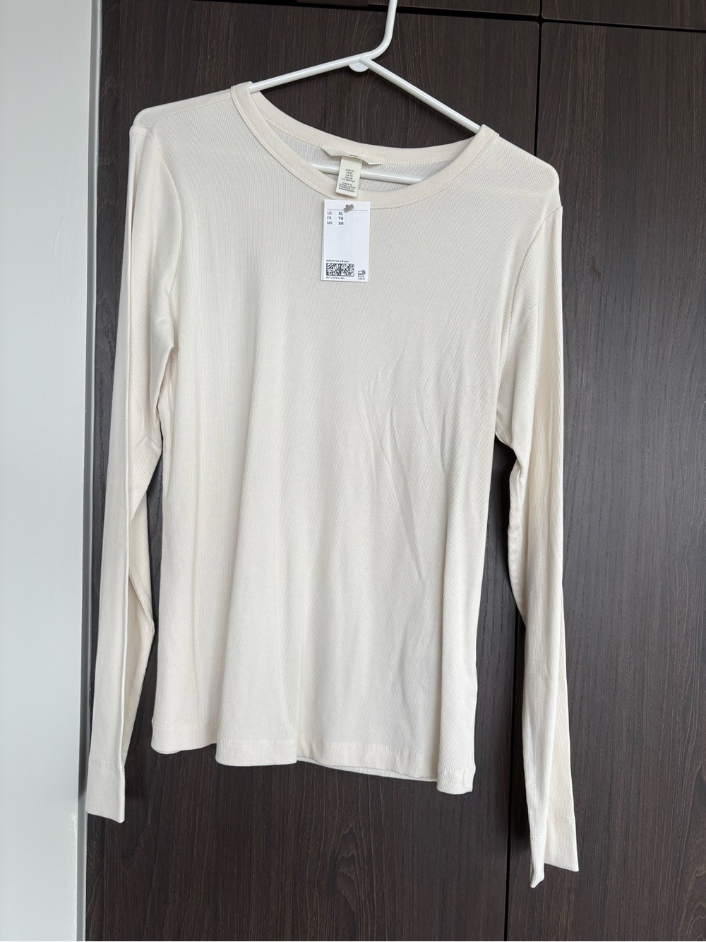 Women's H&M Long Sleeve Crew Neck Top - Cream